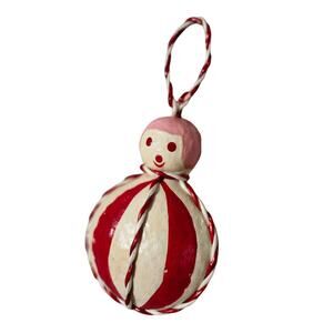Vintage Mr. Christmas Papier Mache Flocked Ornament 1970 Japan Red
